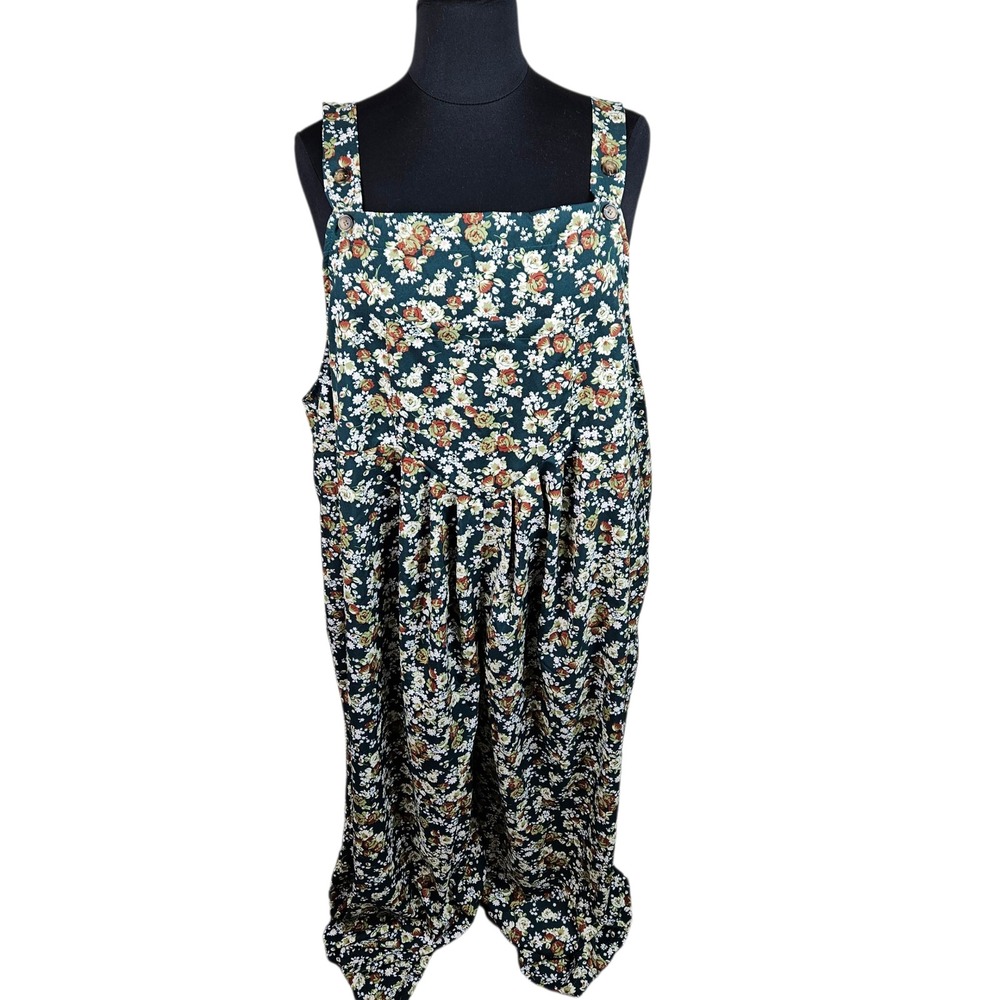 Shein Curve+ 6XL Jumpsuit Floral Green Sleeveless Romper Plus‎ Size Women